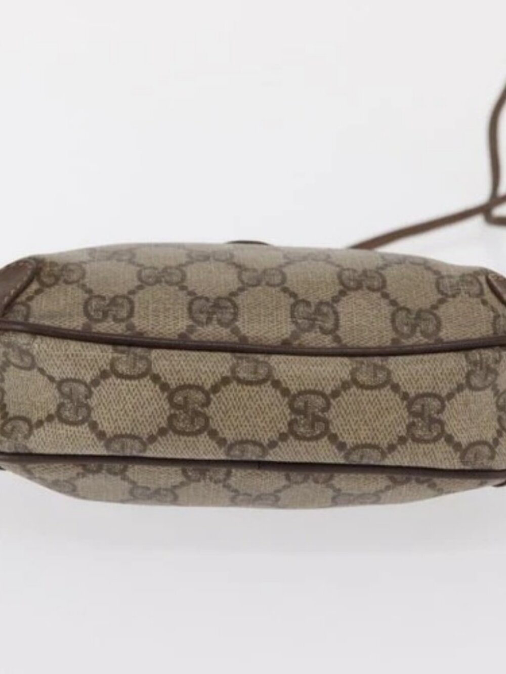 GUCCI GG Supreme Web Sherry Line Bag PVC Beige Gold 156 02 066 Auth BA10344 - Picture 9 of 15